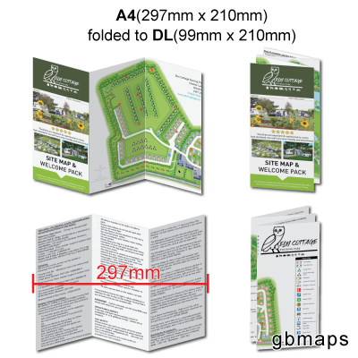 folded brochure caravan park maps