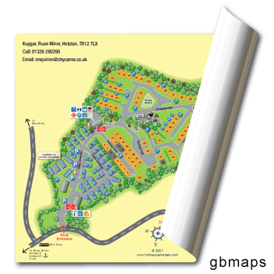 Laminated park map poster print